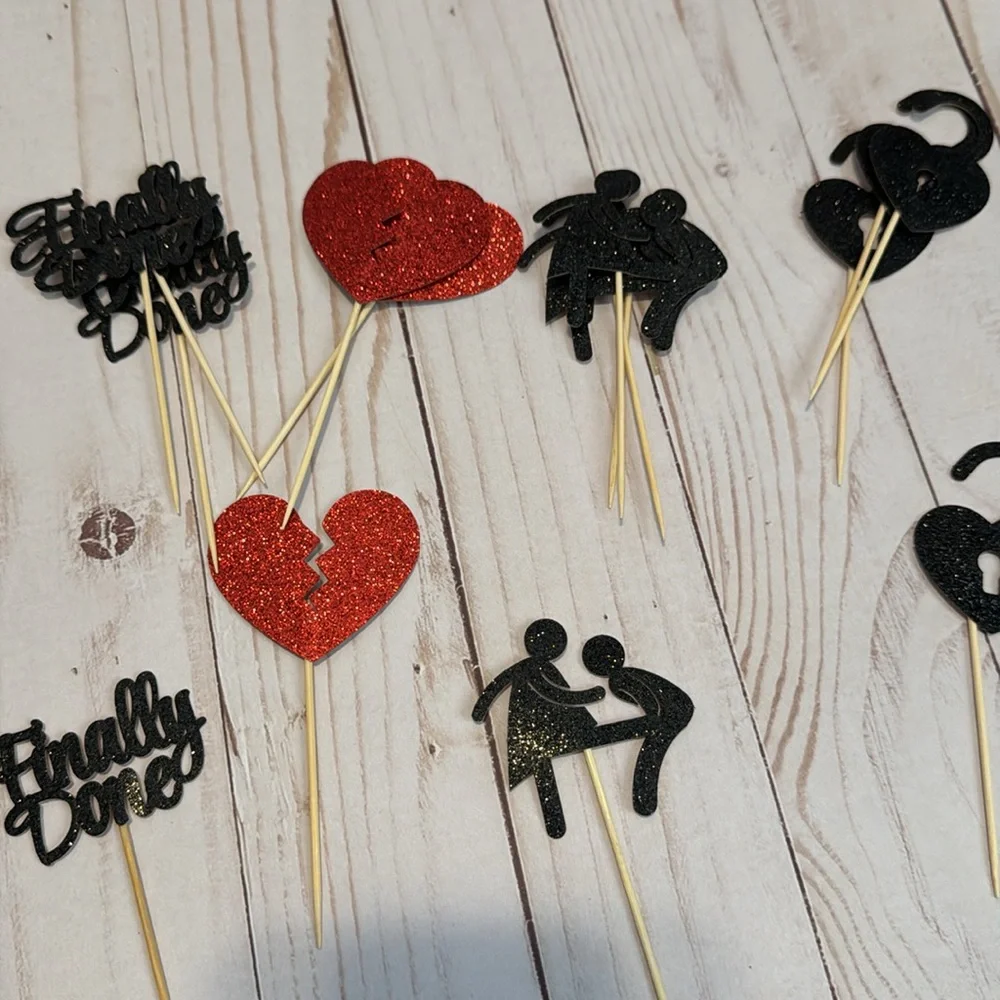 Divorced glitter, food picks
